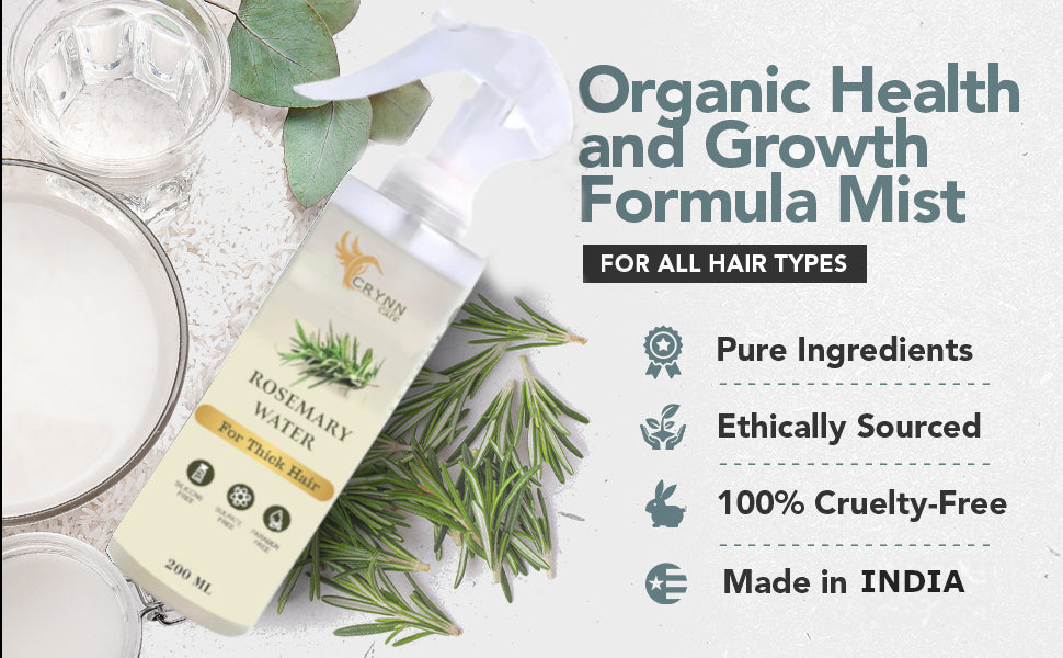Crynn Rosemary Water Spray for Hair Growth – 100% Natural, Scalp Nourishment & Strengthening, 200ml